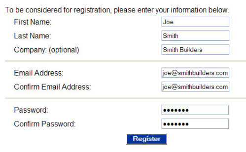 Register Screenshot